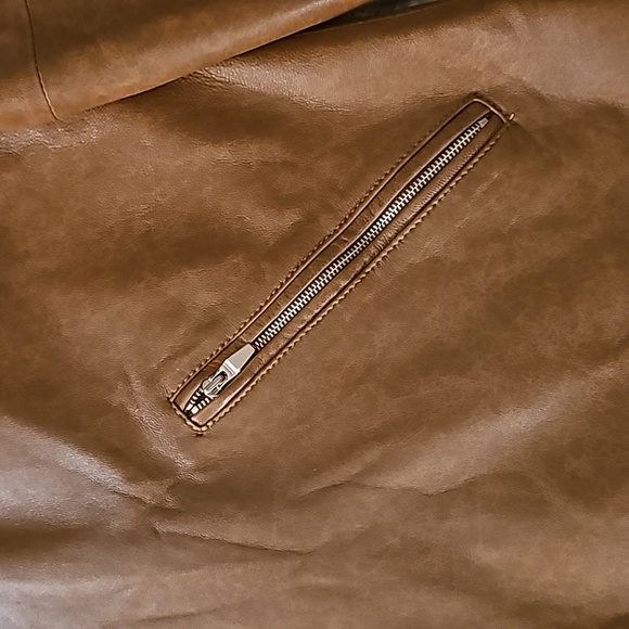 SoftLight light Brown leather jacket. Men's extra large. New never worn without. - Picture 4 of 9